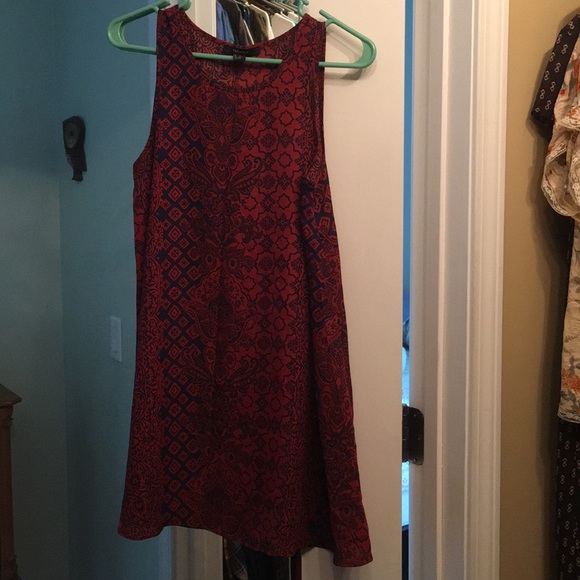 Forever 21 rust and navy flowy dress boho - Picture 1 of 2